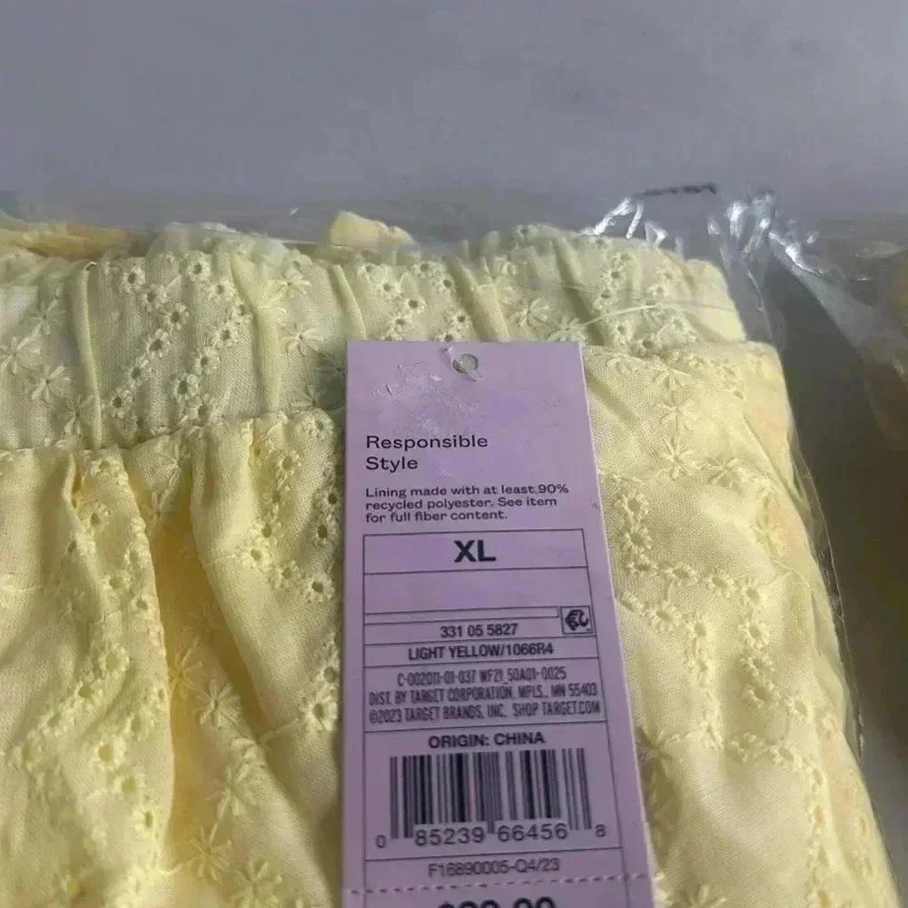 Women’s Skirt Tiered Ruffled Eyelet Yellow Elastic Waist WILD FABLE choose size - Picture 7 of 9